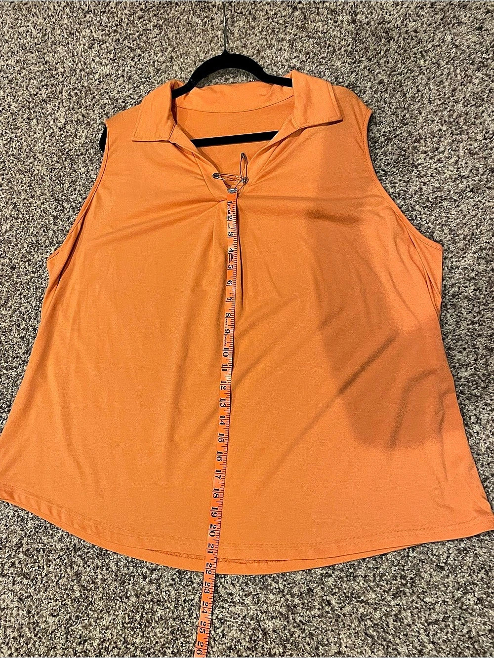 Orange Sleeveless Collared Top Like New